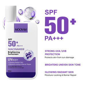 Crème <span class=keywords><strong>solaire</strong></span> hydratante à la niacinamide OEM/ODM SPF50+ Protection <span class=keywords><strong>solaire</strong></span> pour la peau Lotion <span class=keywords><strong>solaire</strong></span> pour le corps et le <span class=keywords><strong>visage</strong></span> 50ml MOOYAM - Product Image 3