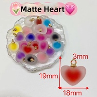 Breloques Cœur Givrées 8 Couleurs, Pendentif en Verre Coloré 18mm avec Anneau de Jonction Doré pour Fabrication de Bijoux DIY Colliers Boucles d'Oreilles