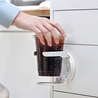 Étagère de rangement murale pliable sans perçage pour tasses et mugs à café, idéale pour les portes d'armoires de bureau et l'utilisation à la maison et en dortoir
