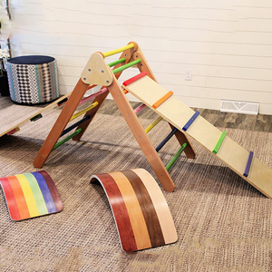 Escalador de Madera para Niños Pequeños con <span class=keywords><strong>Rampa</strong></span>, Triángulo de Escalada, Plegable, Equipo Montessori para Áreas de Juego - Product Image 1