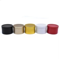 Heißer Verkauf 50ml Schwarz Weiß Rot Gold Runde Aluminium Blech Glas Metall Verpackung Behälter Topf zur Aufbewahrung von Kerze