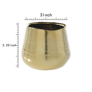 Vase en céramique doré élégant et moderne pour la décoration de bureau à domicile, pot de fleurs d'intérieur, conteneur en porcelaine, jardinière pour plantes - Product Image 6