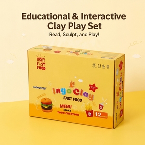Kit de pâte à <span class=keywords><strong>modeler</strong></span> pour enfants, certifié CE EN71, 12 pièces, pâte à <span class=keywords><strong>modeler</strong></span> à séchage rapide pour le jeu et l'artisanat éducatif - Product Image 2