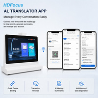 HDFocus Interprète simultané à double écran IA de 10,1 pouces avec micros AB et séparation vocale, transcriptions IA pour bureaux professionnels