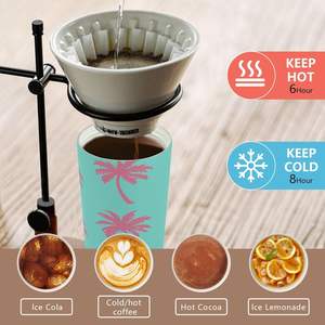 Tasse à café isolée en acier inoxydable avec couvercle et verres à tirer avec poignée en stock - Product Image 6