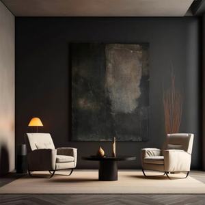 Peinture sur toile minimaliste, nature morte, peinte à la main, abstraite, neutre, décoration murale, art abstrait texturé, peinture à l'huile encadrée - Product Image 5