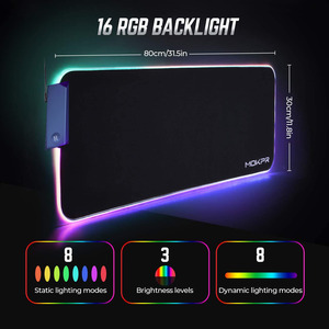 Tấm lót chuột chơi game RGB cỡ lớn có sưởi ấm với Hub <span class=keywords><strong>USB</strong></span> 4 cổng, tấm lót chuột LED mềm có sẵn trong kho - Product Image 4