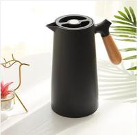 Thermos en verre avec poignée en bois nordique, isolation, pot à eau chaude, cafetière sous vide