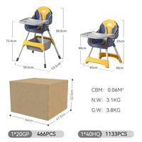 Chaise haute bébé portable et réglable Purorigin, design moderne, double plateau, siège de repas pour cuisine et chambre