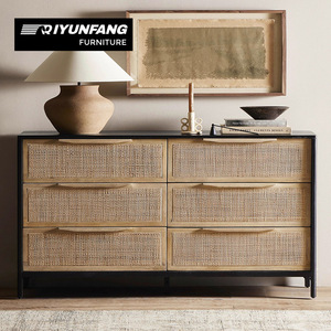 Coiffeuse moderne à 6 tiroirs en bois massif et <span class=keywords><strong>armoire</strong></span> à tiroirs polyvalente <span class=keywords><strong>pour</strong></span> le rangement de la chambre à coucher, du salon et de la salle à manger - Product Image 5