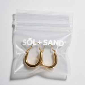 Boucles d'oreilles imprimées avec logo personnalisé pochette d'emballage en plastique pour bijoux petit sac à fermeture éclair en PVC transparent givré pour bijoux - Product Image 3