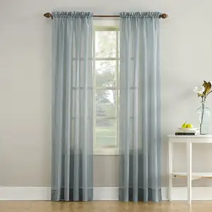 Cheap crushed curtain fabric voile sheer china window curtain wholesale