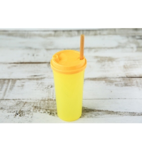 Premium Quality Durable PP <b>Plastic</b> Travel <b>Cup</b> with Splash Proof Lid and Straw Hole Perfect for Hot or Cold Beverages Daily Use - Product Image 1