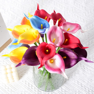Lirio de Cala Artificial Late Elm, Rama Individual Multicolor, Decoración de Escritorio para el Hogar, Accesorios de Fotografía para Bodas - Product Image 3