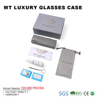 Étui à lunettes rectangulaire haut de gamme en cuir PU et carton, personnalisable avec logo, durable, pour lunettes de lecture, logo imprimé