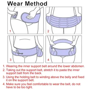 Sabuk penopang ibu hamil, pengikat perut penyangga punggung adem ramah lingkungan spandeks untuk kehamilan, penghilang nyeri pinggul punggung - Product Image 4