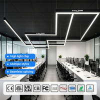 Luminaires linéaires LED suspendus en aluminium pour bureaux, éclairage de bâtiment de bureaux, profilé en aluminium, éclairage linéaire intérieur connectable