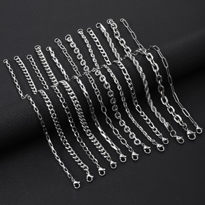 <strong>Men's</strong> Vintage Trendy Stainless Steel <strong>Silver</strong> Plated <strong>Bangles</strong> with Cuban Chain Design Versatile Washable Gift for Europe America - Product Image 2