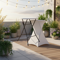Table de bar pliante ronde portable SAMKAI SK-ZDZ-B002 en HDPE moderne pour l'extérieur, idéale pour la plage et le parc
