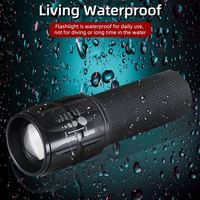 Senter Mini Saku LED Zoom 150 Lumen Bertenaga 3 Baterai AAA dari Aluminium Alloy untuk Berkemah dan Aktivitas Luar Ruangan