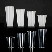 Tasse à Injection PP Jetable Givrée Transparente 90mm, Résistante au Chaud et au Froid, en Plastique, pour Bubble Tea à Emporter, Personnalisable