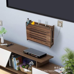 Boîte de rangement pour routeur en bois, organisateur de câbles mural en bois massif pour la maison et le bureau - Product Image 1
