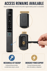 超薄型スマートドアロック 7 in 1 顔認証 指紋認証 デッドボルト ICカード パスコード アプリ IP65 ナローフレームドアロック - Product Image 6