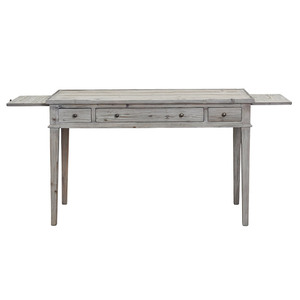 Mid-century Antique Nordic Design Recycled South <strong>Pine</strong> Solid Wood Writing <strong>Desk</strong> with Extension - Product Image 2