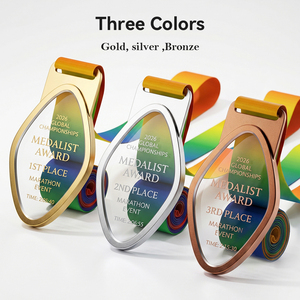 Medalla de Metal con Cristal Ovalado Personalizada, Grabada, Premio para Campeón de Maratón, para Ceremonia de Premiación Deportiva, Regalo - Product Image 5