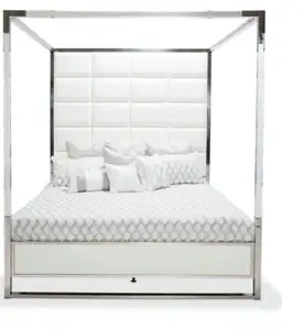 Modern boyalı mobilya yatak odası otel yatak akrilik yatak amerikan tasarım şeffaf akrilik yatak