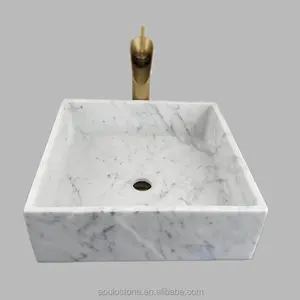 Economico rettangolo quadrato naturale nero/bianco/verde/rosa lavabo in marmo lavabo in pietra bagno