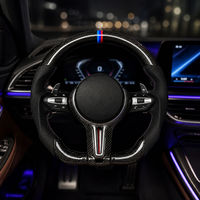 Volant en fibre de carbone 390 mm à fond plat style sport pour BMW E90 F10 F20 F30