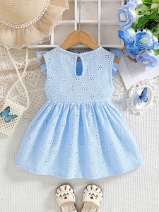 Vestito Lungo Blu per Bambina Stile Coreano, <span class=keywords><strong>Dolce</strong></span> e alla Moda, con Fiocco e Maniche a Sbuffo, Ideale per Feste di Compleanno - Product Image 2