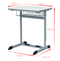 Bureau d'étudiant simple à pied en T, mobilier scolaire moderne en MDF pour étudiant