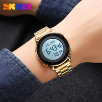 SKMEI 2300 jam tangan Digital, arloji olahraga Digital baja tahan karat dengan kompas Azan desain tahan air sesuai pesanan
