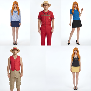 Disfraz de Personaje de Anime para Película de Acción Real, Conjunto de Manga Corta Azul de <span class=keywords><strong>Nami</strong></span>, Traje de <span class=keywords><strong>Cosplay</strong></span> para Escenario de Anime - Product Image 1