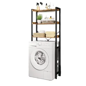 The storage rack above the household bathroom and toilet can save space with a three-layer bathroom organizer and storage rack
