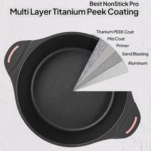 High Quality Modern Metal Ceramic Coated Pot <b>Pan</b> Silicone Glass Lids Soft Touch Handle Non-Stick Die <b>Cast</b> Aluminum Cookware Set - Product Image 5