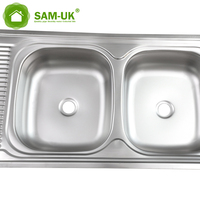 Évier de cuisine double cuve en acier inoxydable SUS201, moderne et multifonctionnel, pour accessoires, vente en gros d'usine