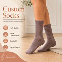 Chaussettes en laine mérinos tricotées, côtelées, classiques, en coton, avec logo personnalisé, respirantes, douces pour la peau, écologiques, pour un usage quotidien décontracté