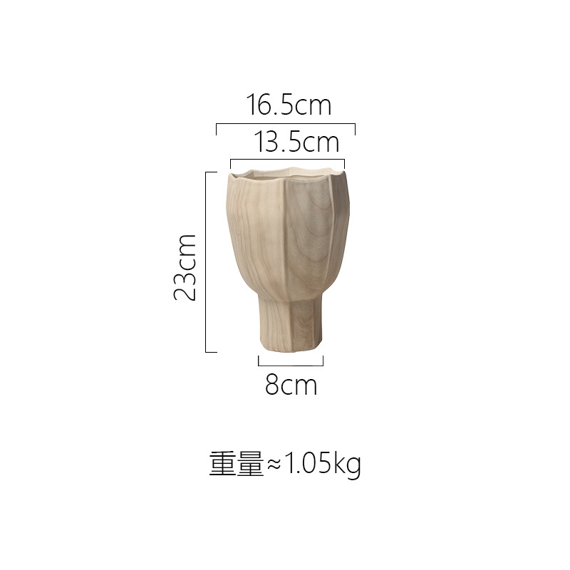 Ak462 original wood grain flowerpot with holes-no chassis