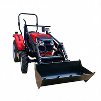 Langlebiger 50PS Traktor mit Frontlader, Hydraulischer Hebeschaufel, 4WD Mini-Dieseltraktor für Kleine Plantagen und Berglandwirtschaft
