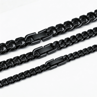 Collier chaîne cubaine unisexe en acier inoxydable à maillons épais, plaqué or, bijou tendance et à la mode, nouveau style avec fermoir