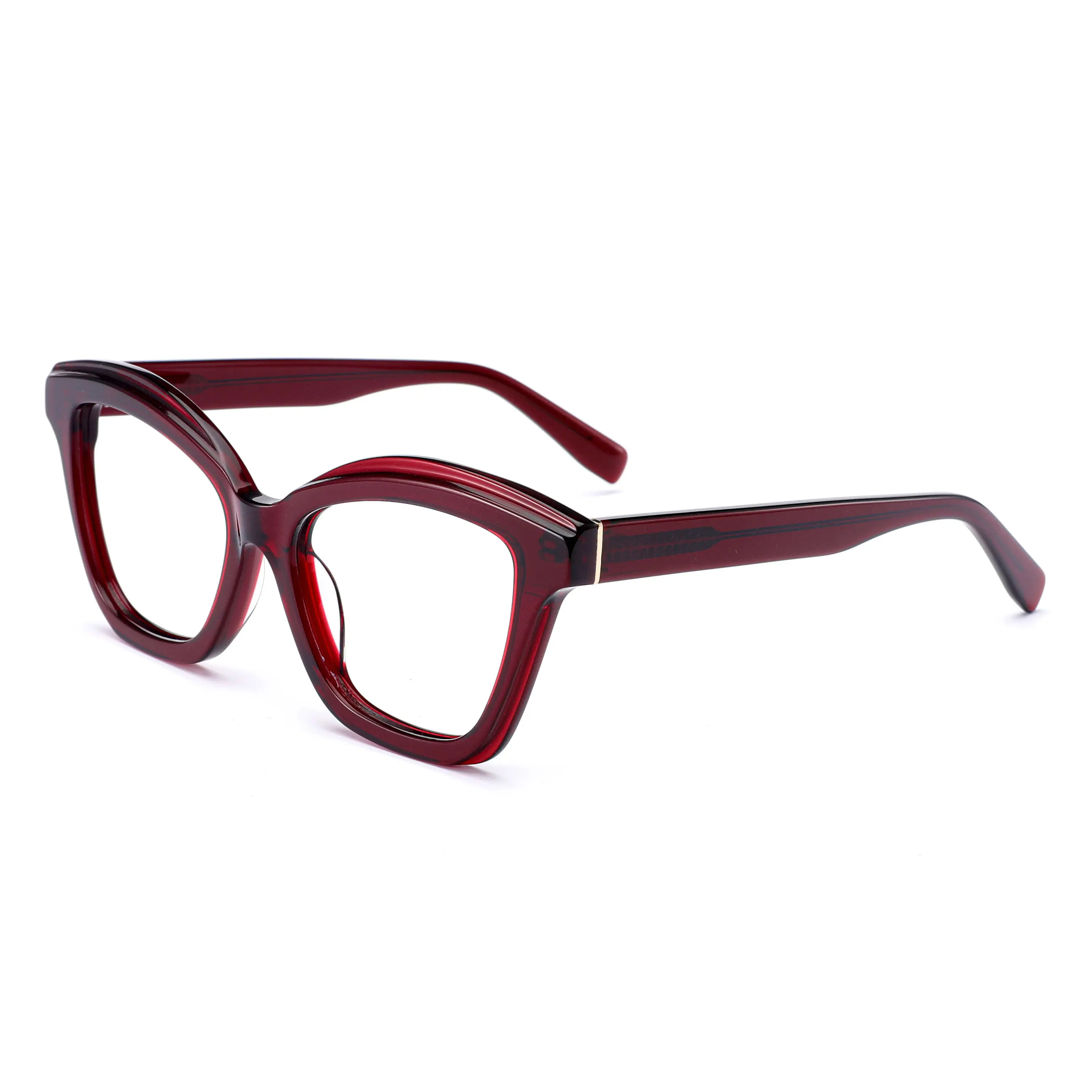 Kacamata trendi untuk wanita pelindung Uv, bingkai kacamata mata kucing pria kacamata Retro Online resep pesanan 2024