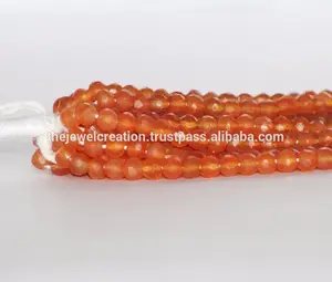 Natural Orange Carnelian Stone Faceted Round Wholesale Gemstone Beads Strand for Jewelry Making Shop Online from Supplier Dealer