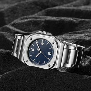 Montre San Martin en acier inoxydable, mouvement à quartz carré, montre intelligente de haute qualité pour hommes, montre à quartz de luxe pour hommes, logo - Product Image 2