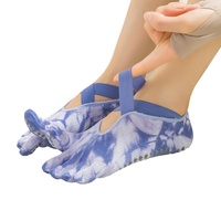 Kaus Kaki Yoga Lima Jari untuk Wanita Pilates Barre Studio Latihan di Rumah Anti Selip Katun Penyerap Keringat Tie Dye