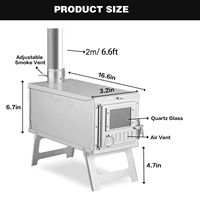 Poêle à bois pliable multifonctionnel sans fumée en acier pour tente de camping, idéal pour l'extérieur - Vente en gros