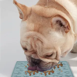 Desain Baru Kustom Lambat Makan Kustom Mangkuk Makanan Hewan Peliharaan Tikar Silikon untuk Anjing Kucing Makanan Lambat Mangkuk Silikon