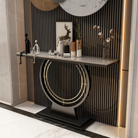 Console de rangement ultra-étroite de style chinois moderne et minimaliste nordique, avec cadre métallique, pour entrée et couloir, à fixer au mur